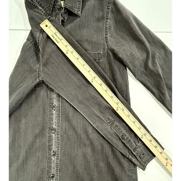 Madewell Womens Black Denim Button Front Mini Shirt Dress H2278 Size XS W474 - Picture 10 of 10
